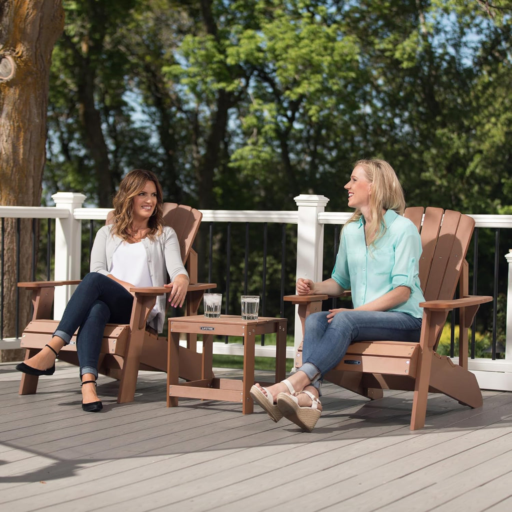 Faux-Wood Adirondack Chair, Weather-Resistant Polystyrene, UV-Protected, 300 lb Capacity, Low-Maintenance Outdoor