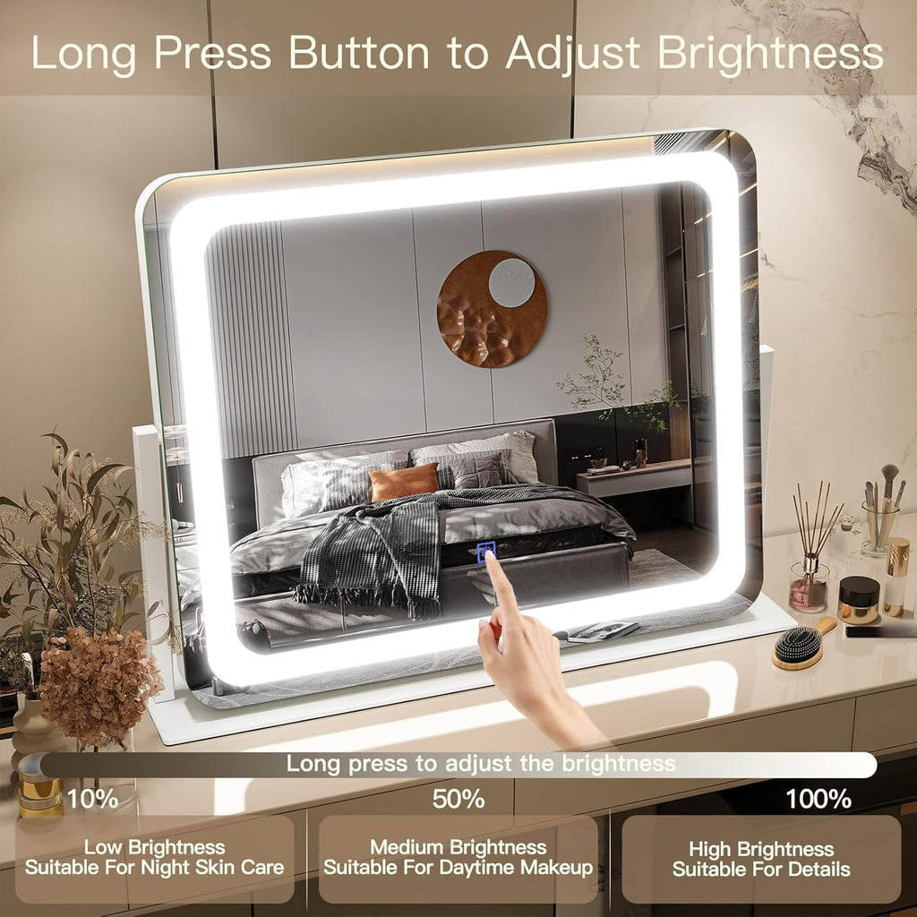 Vanity Mirror with Lights 22''x17'' Makeup Mirror with Lights,Vanity Mirror Touch Screen with 3-Color Lighting