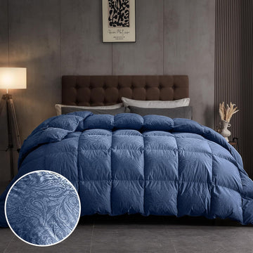 Goose Feather Down Comforter Queen, All Season Luxury Hotel Fluffy Duvet Insert