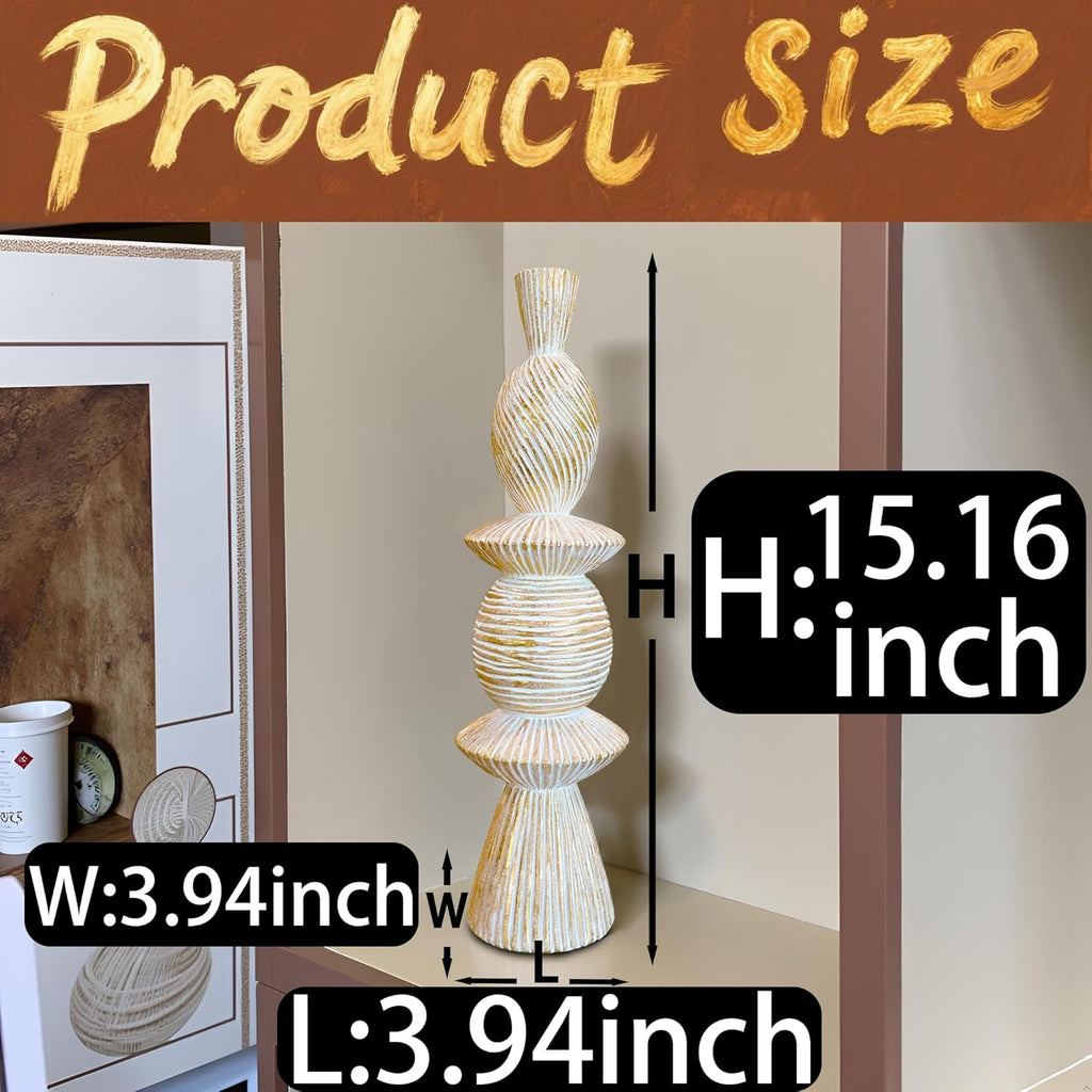 15" Modern Abstract Tower Decorative Sculpture, Chess Sculptures,Home Decor,Coffee Table Statues,Shelf Top Decor