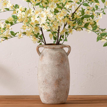 Ceramic Flower Vase 12 inch Farmhouse Rustic Vase Decorative Pottery Terracotta Tall Vases