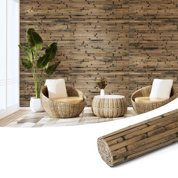 12 x 96 in Pole Wrap Natural Bamboo Wall Panel, 1-Pack, Dark Burned