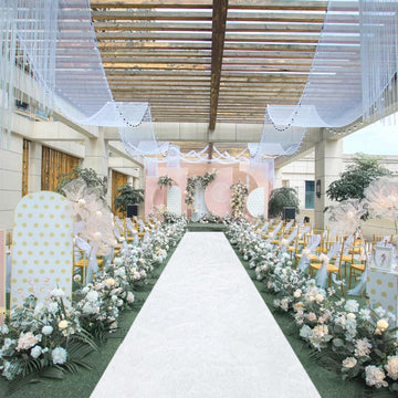 White Aisle Runner for Wedding Velvet Aisle Carpet 2FTx15FT Wedding Accessories Romantic Velvet Fabric Floor Aisle
