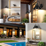 Gooseneck Outdoor Light Fixtures, 2-Pack Farmhouse Barn Lights for Porch