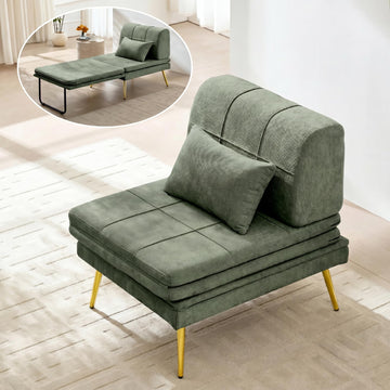 Futon Chair, 3-in-1 Chair Sleeper Bed for Adults with Back Support