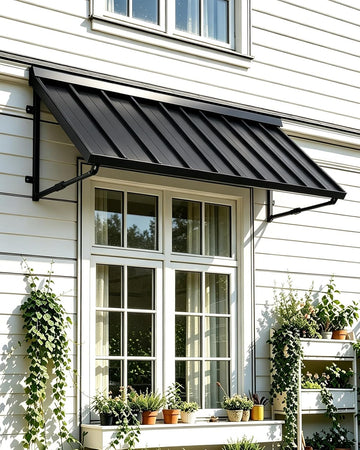 81x24 Inch Metal Awning for Door Entrance, Heavy-Duty Window Awning with Adjustable Angle, Weather-Resistant Outdoor