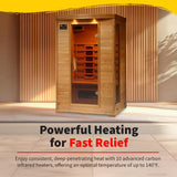 Coronado 2 Person Hemlock Low EMF Infrared Wood Sauna for Home & Indoor Relaxation