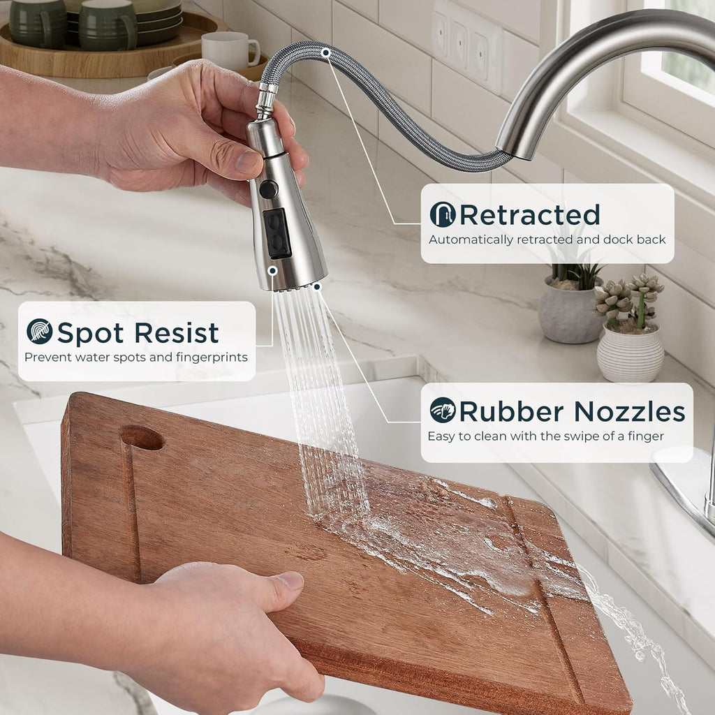 Kitchen Faucet with Pull Down Sprayer Brushed Nickel