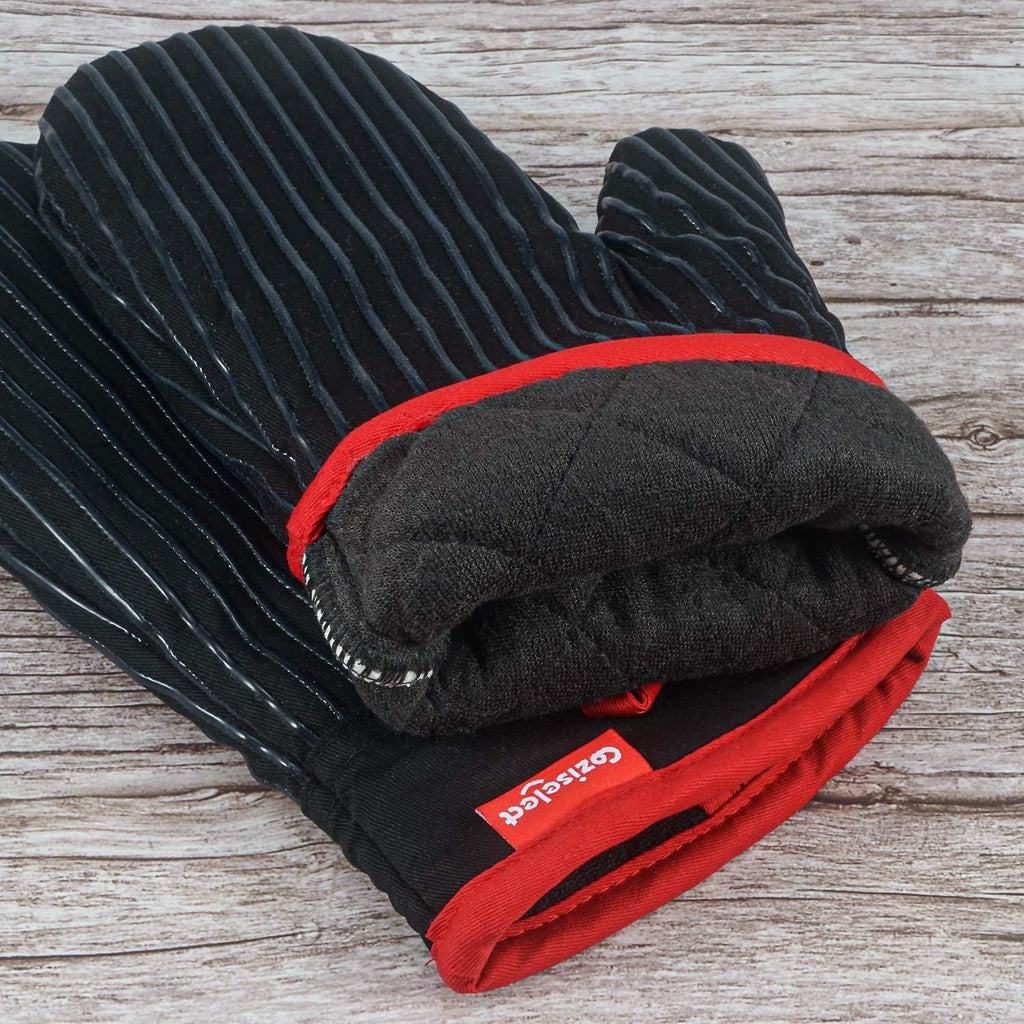 Oven Mitts and Pot Holders Set, Cooking Mitts, Heat Resistant Cooking Mitts and Pot Holders, Silicon Oven Gloves Set