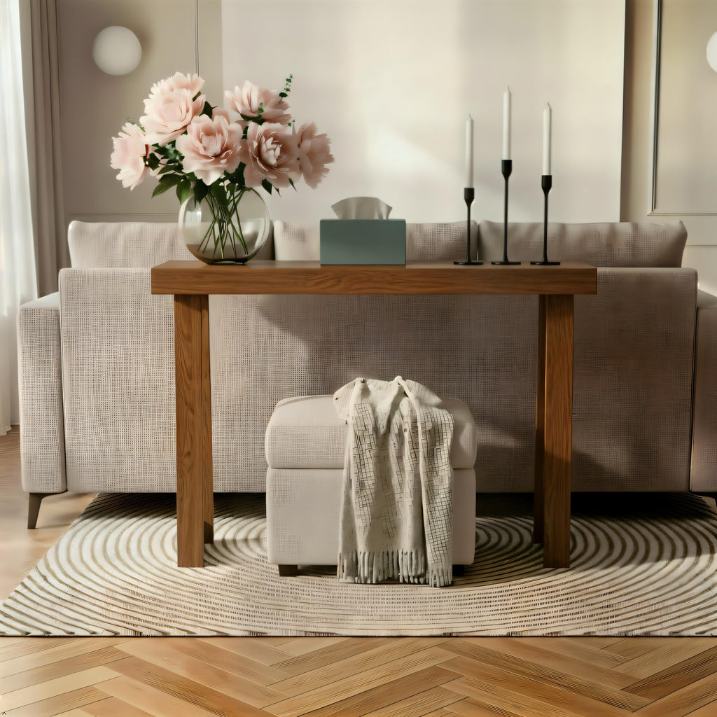 Classic Console Table, 36 Inch, Pecan