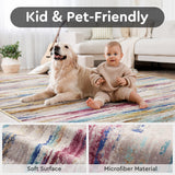 5x7 Area Rugs for Living Room, Colorful Modern Abstract Area Rug, Washable Kids Rugs for Playroom