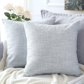 Linen Throw Pillow Covers Set of 2 Decorative Square Pillowcases Cushion Covers 20x20 Inch