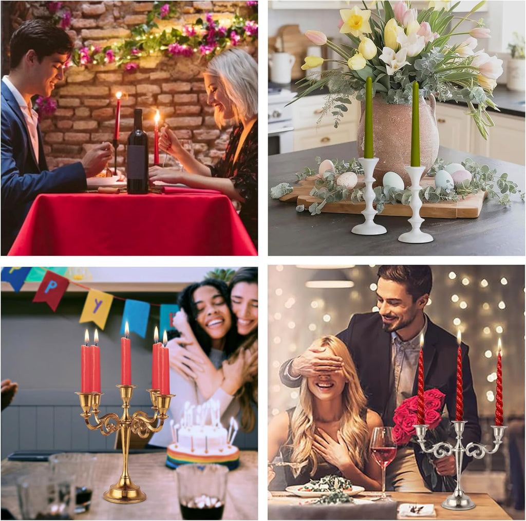 5 Arm Candelabra Taper Candle Holders Decorations Indoor Kitchen Décor Table Candles Candlestick Candelabra