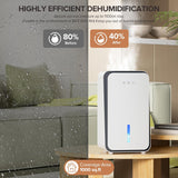 Dehumidifier for Home, Quiet Portable Dehumidifier with Auto Shut Off, 7-Color LED Light for Basement, Bedroom