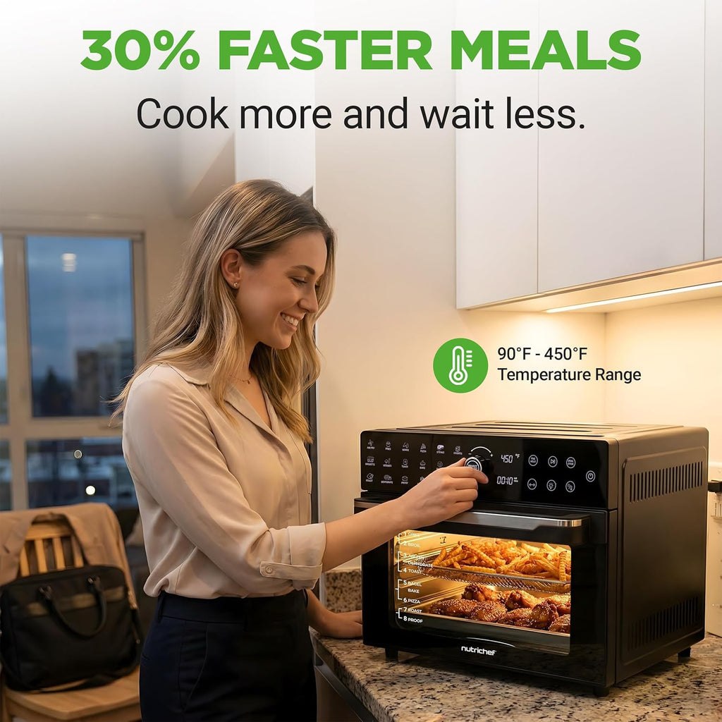 32 Quart Air Fryer & Oven | Digital Airfryer with 20 Presets, Dual Cook, Rotisserie, Bake & More | Multi-Function