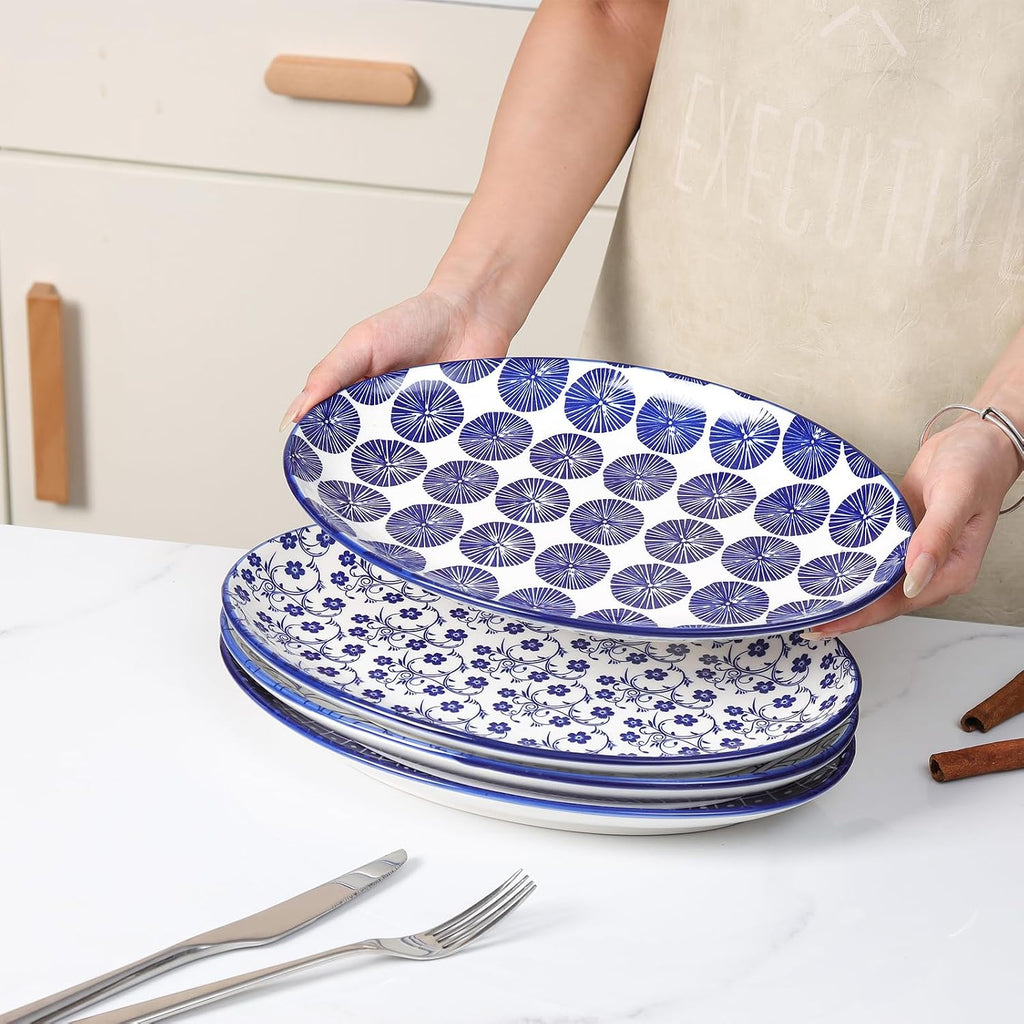 Serving Platters Ceramic, 12 Inch Serving Dishes for Party Entertaining, Oval Serving Plates for Sandwich, Appetizer
