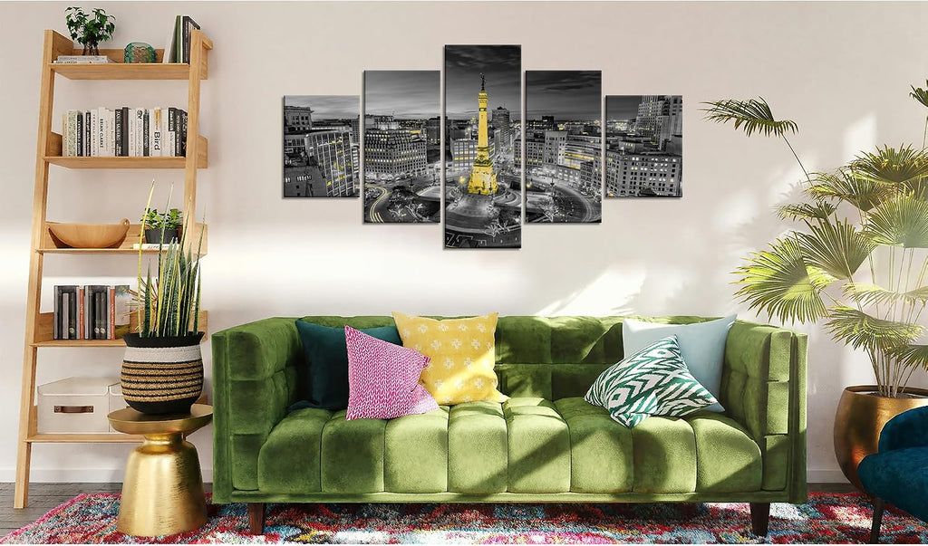 Indianapolis Skyline Wall Art Indiana Canvas Print(60x32 inches) | Indianapolis Wall Art, Indiana Soldiers & Sailors