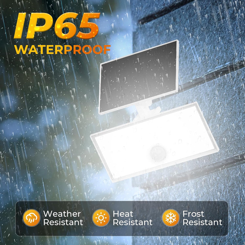 Split-Design Solar Motion Sensor Security Lights Outdoor, 2 Pack | IP65 Waterproof Solar Outdoor Wall Light, With