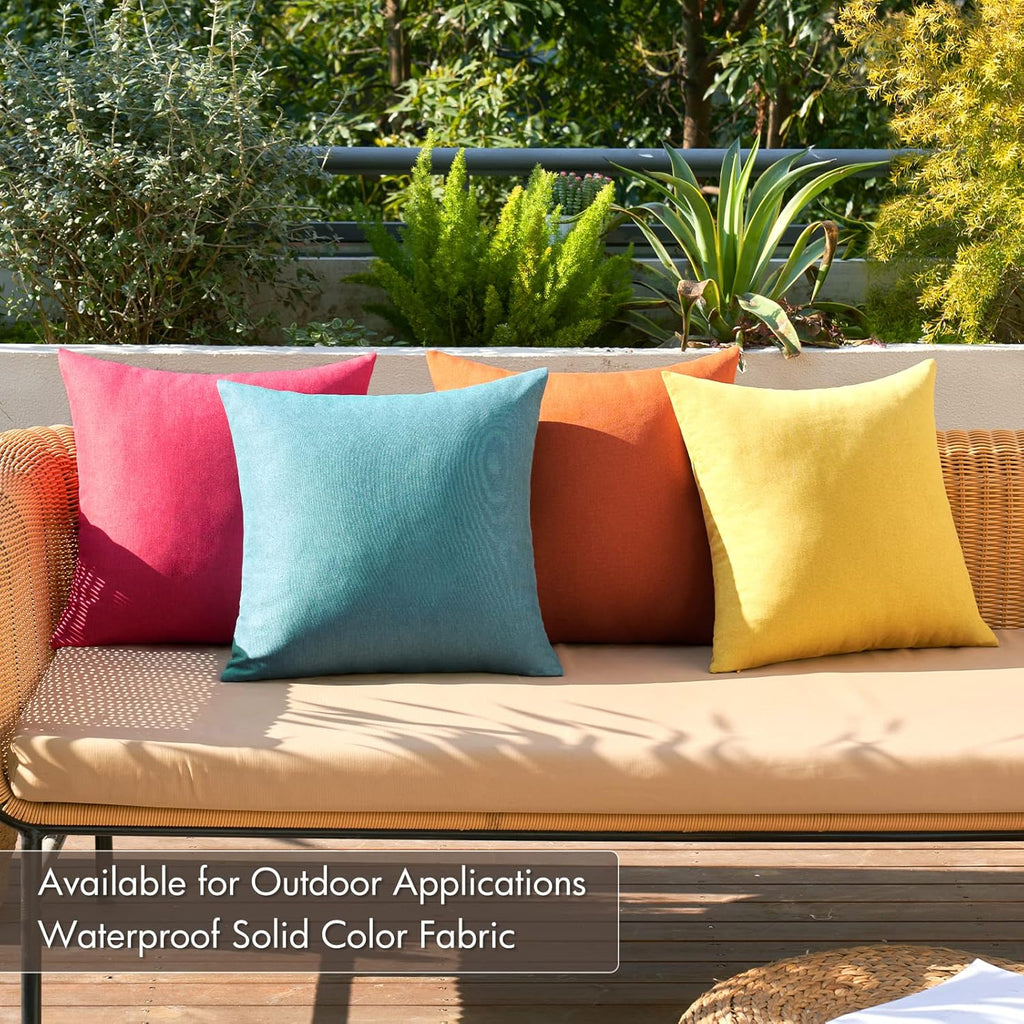 Pack of 4 Decorative Outdoor Throw Pillow Covers Linen Waterproof Pillow Covers Summer Farmhouse Cushion Cases