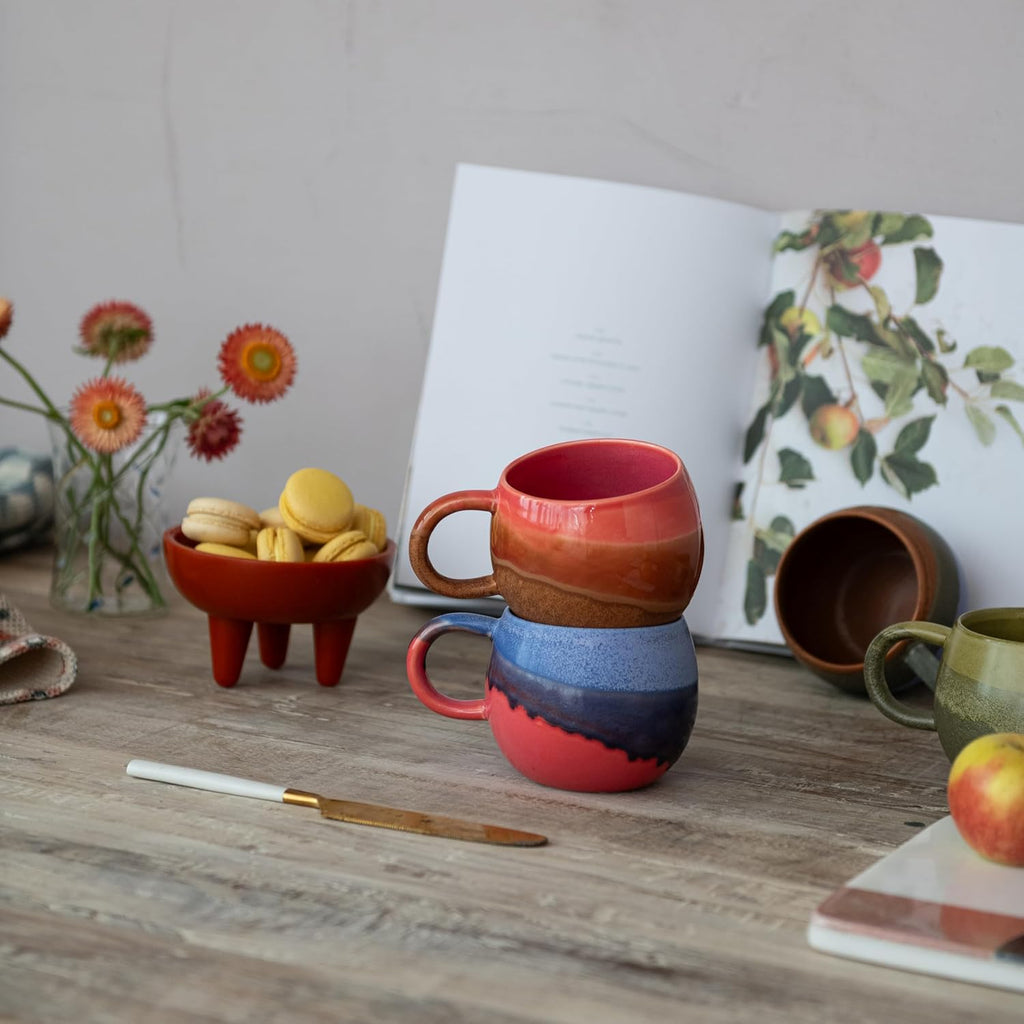 Round Resin Footed Bowl, Red