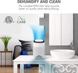 Sorbi 1000ml Air Dehumidifier w/Purifying Function, True HEPA Filter, Auto Shutoff, Touch Control Adjustable Air Speed