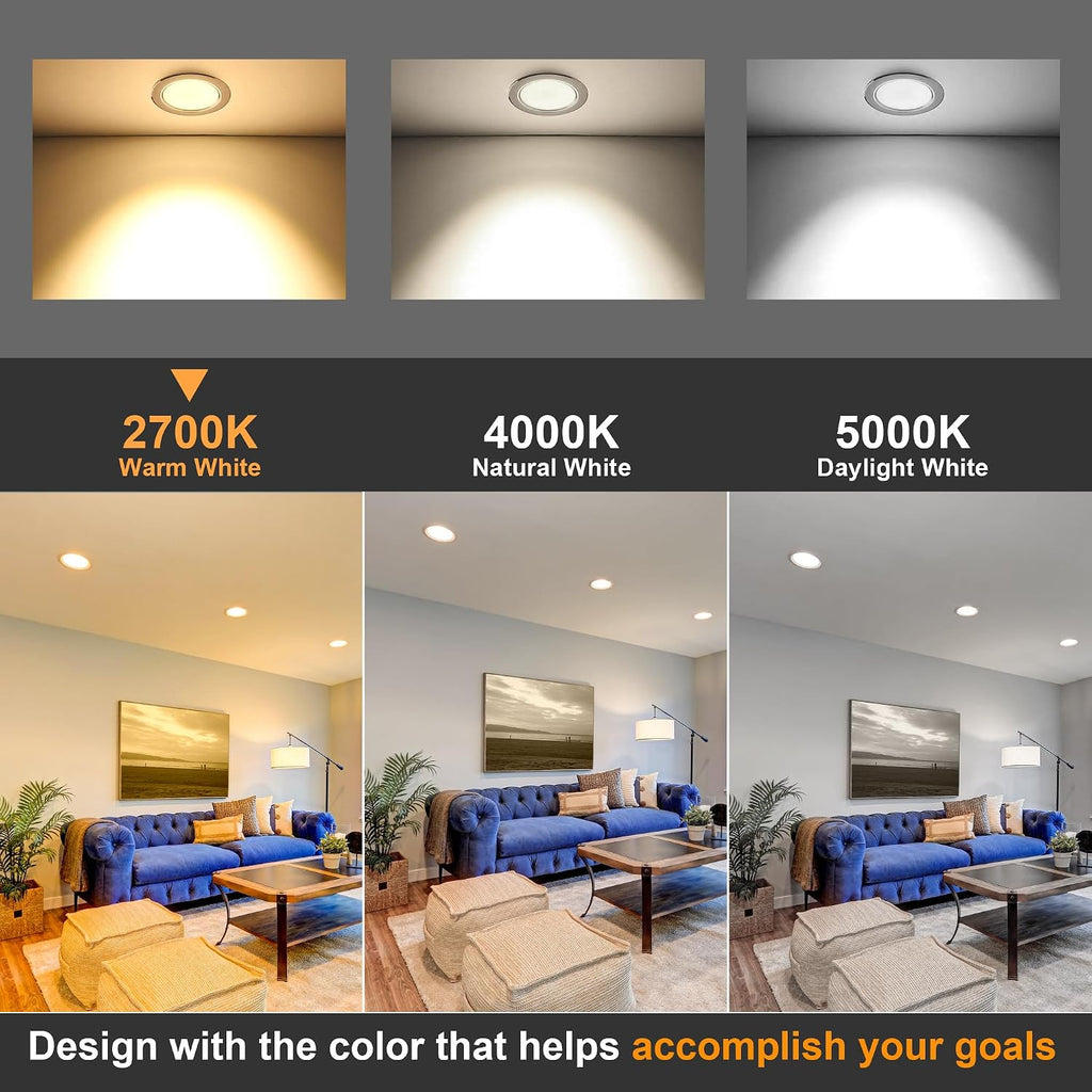 6 Pack BR30 Flood LED Light Bulbs, 2700K Warm White, 65W Equivalent, E26 Base Recessed Can Light Bulbs, Dimmable
