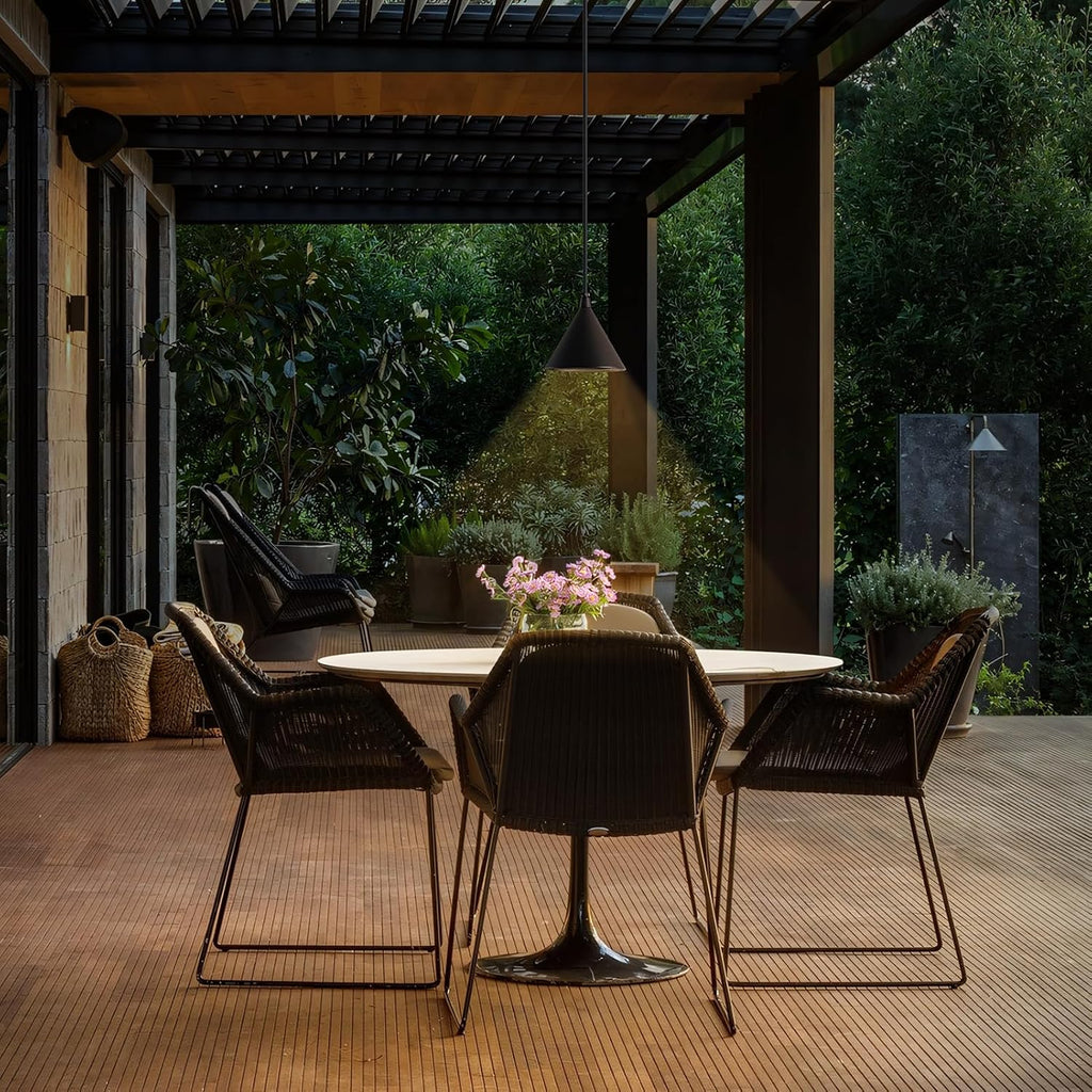 Outdoor Pendant Light for Patio - IP44 Waterproof Aluminum GU10, Black Hanging Light 4.9ft - Ideal for Garden, Porch