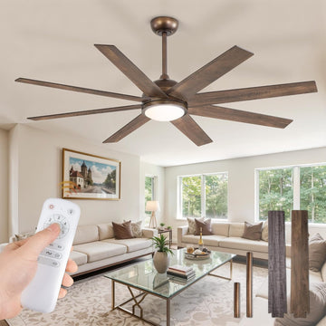 60" Ceiling Fan with LED Light and Remote - Antique Bronze