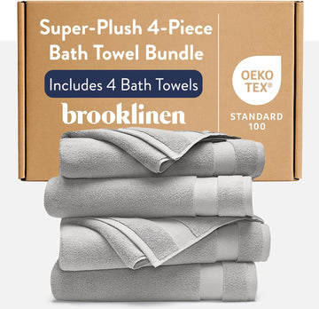100% Turkish Cotton Bath Towels Spa-Quality Cotton - Set of 4, White