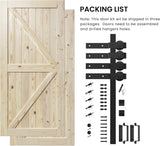 Double 42"x84" Bypass Barn Door with 7FT Track Hardware Kit Included, Unfinished Solid Wood, DIY Sup
