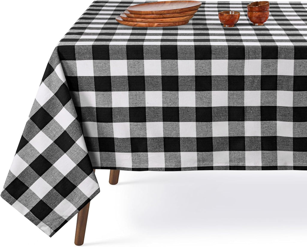 Cotton tablecloth - White, Black