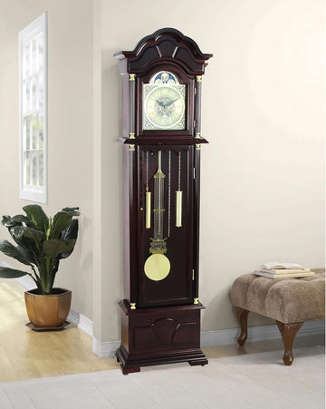 72 Inch Floor Standing Grandfather Clock, Cherry Finish