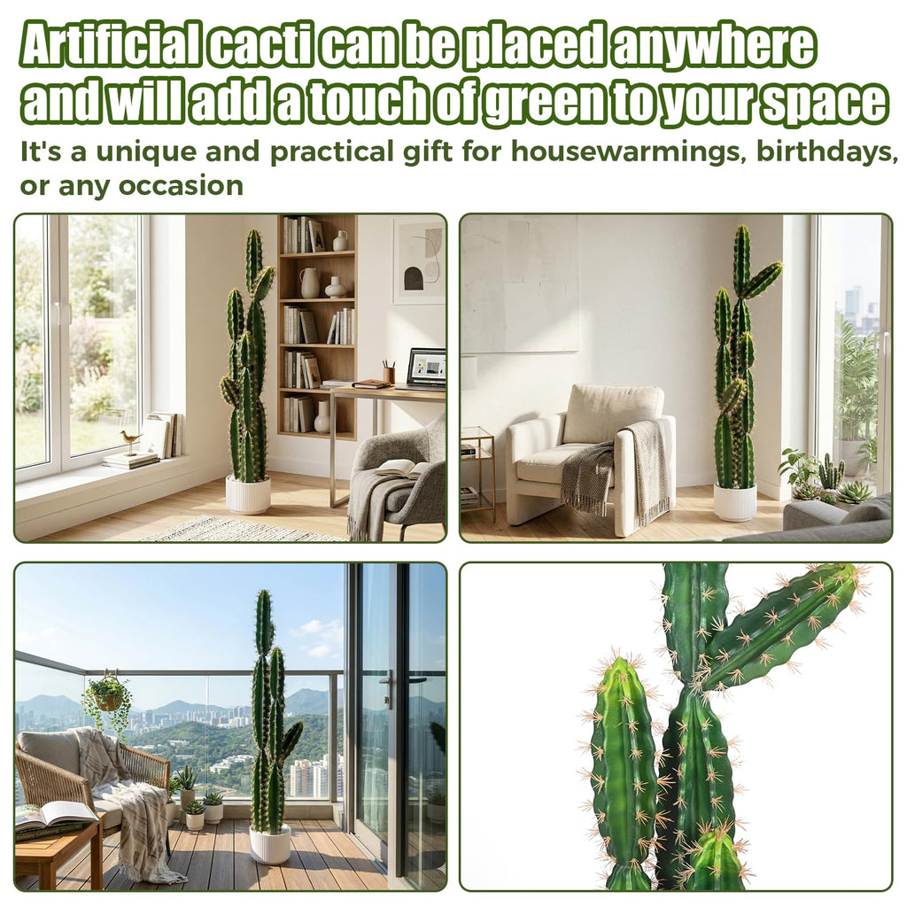 51 Inch Large Artificial Cactus for Indoor Outdoor Decor