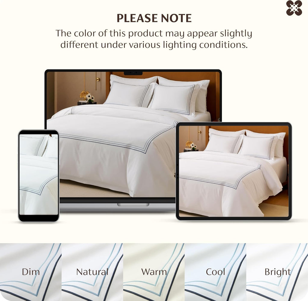 100% Giza Egyptian Cotton Duvet Cover, CEA Certified Luxury Hotel Duvet Cover, PureWoven Soft & Breathable