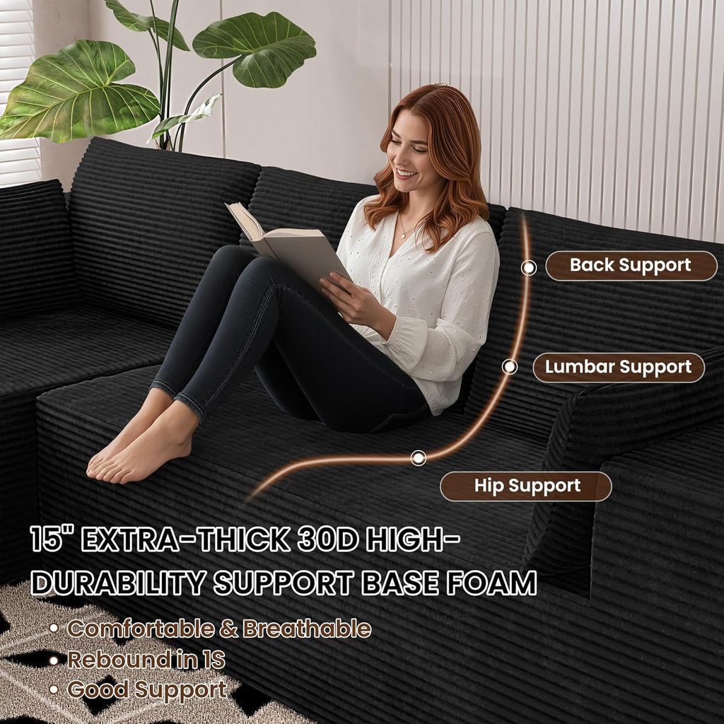 106" Cloud Sectional Boneless Couches for Living Room