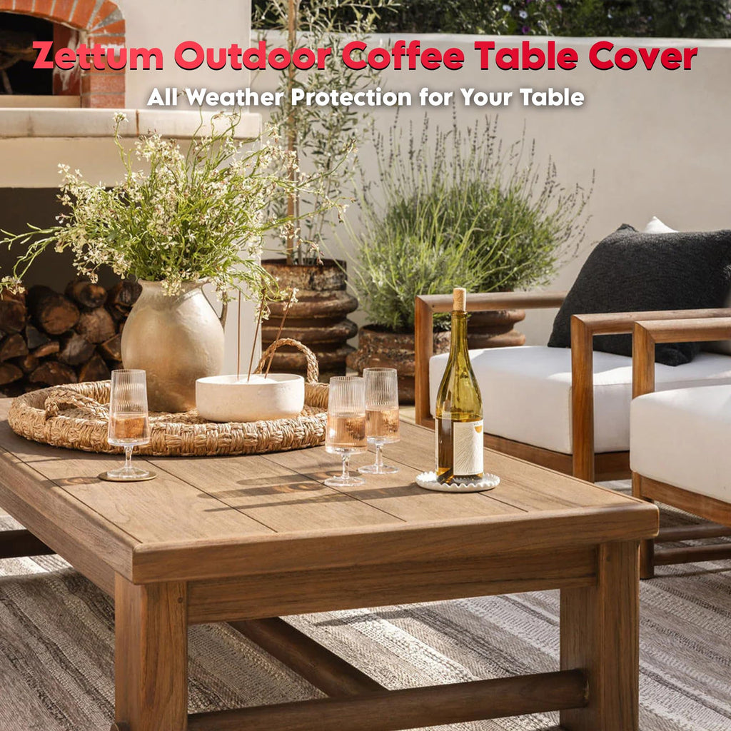 Outdoor Coffee Table Cover - Coffee Table Cover Rectangle Waterproof & Heavy Duty, Patio Table Covers for Side