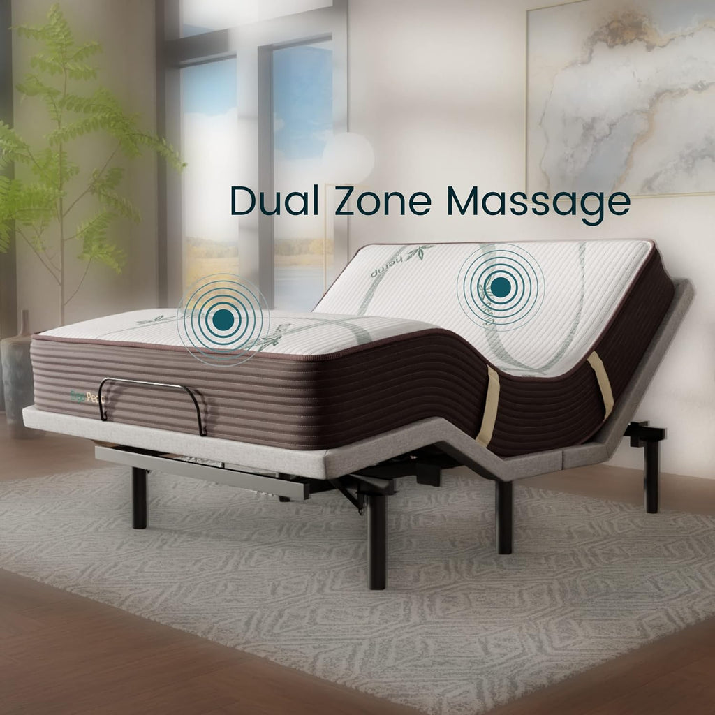 CoreLift + Massage Comfort Lounger, Adjustable Bed Base with Zero Gravity and Anti-Snore, Cal King
