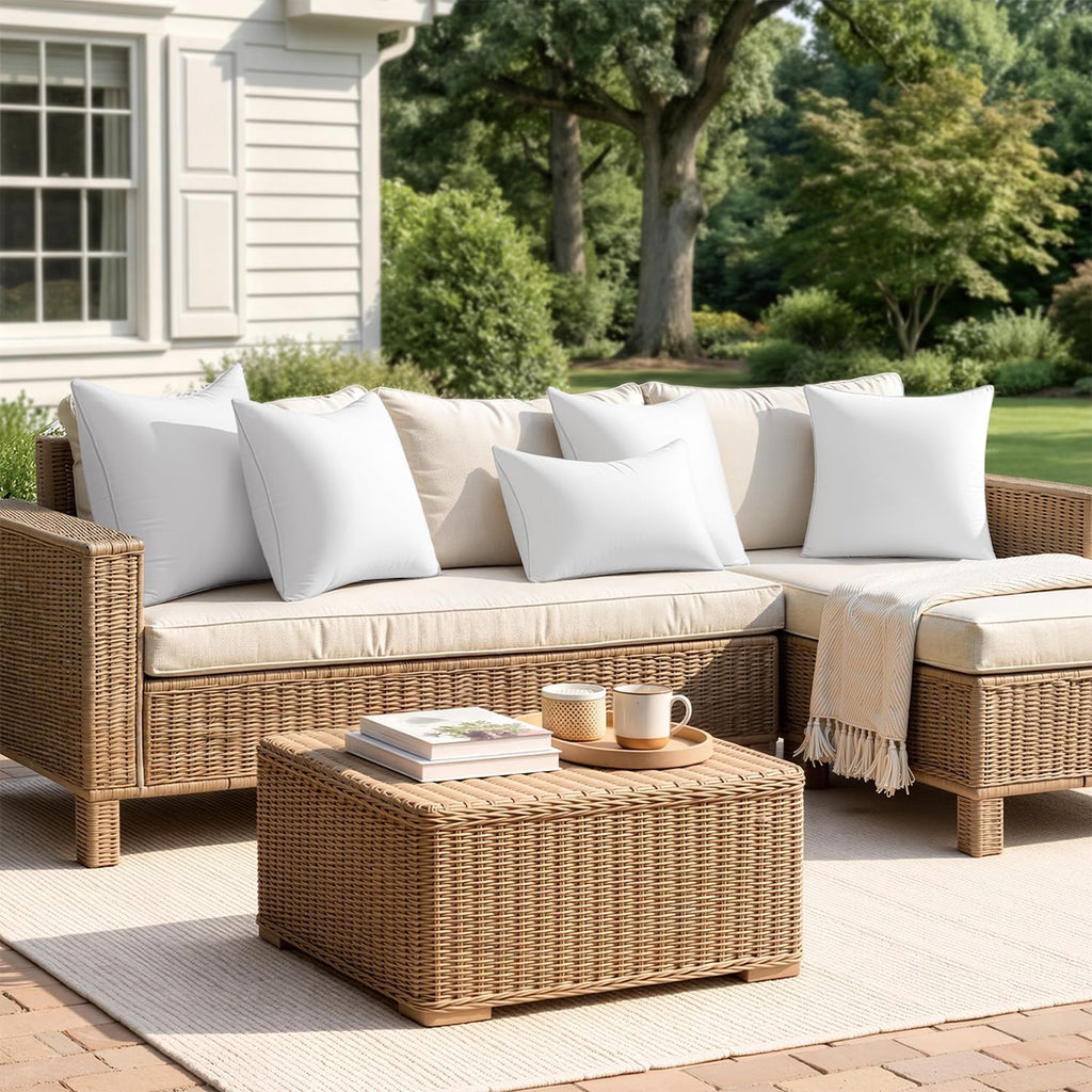 12x20 Outdoor Rectangle Pillow Inserts Sofa Garden - Set of 2