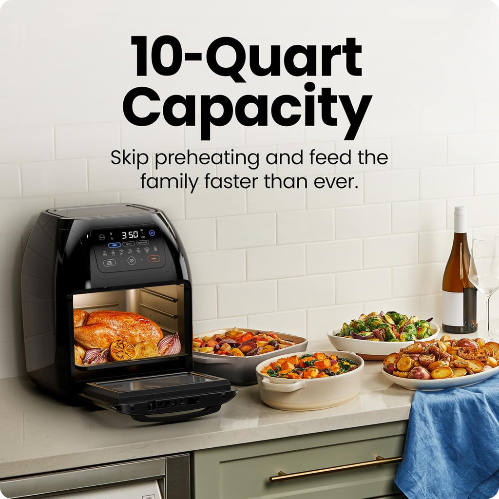 Multifunctional Digital Air Fryer+ Rotisserie, Dehydrator, Convection Oven, 17 Touch Screen Presets Fry, Roast