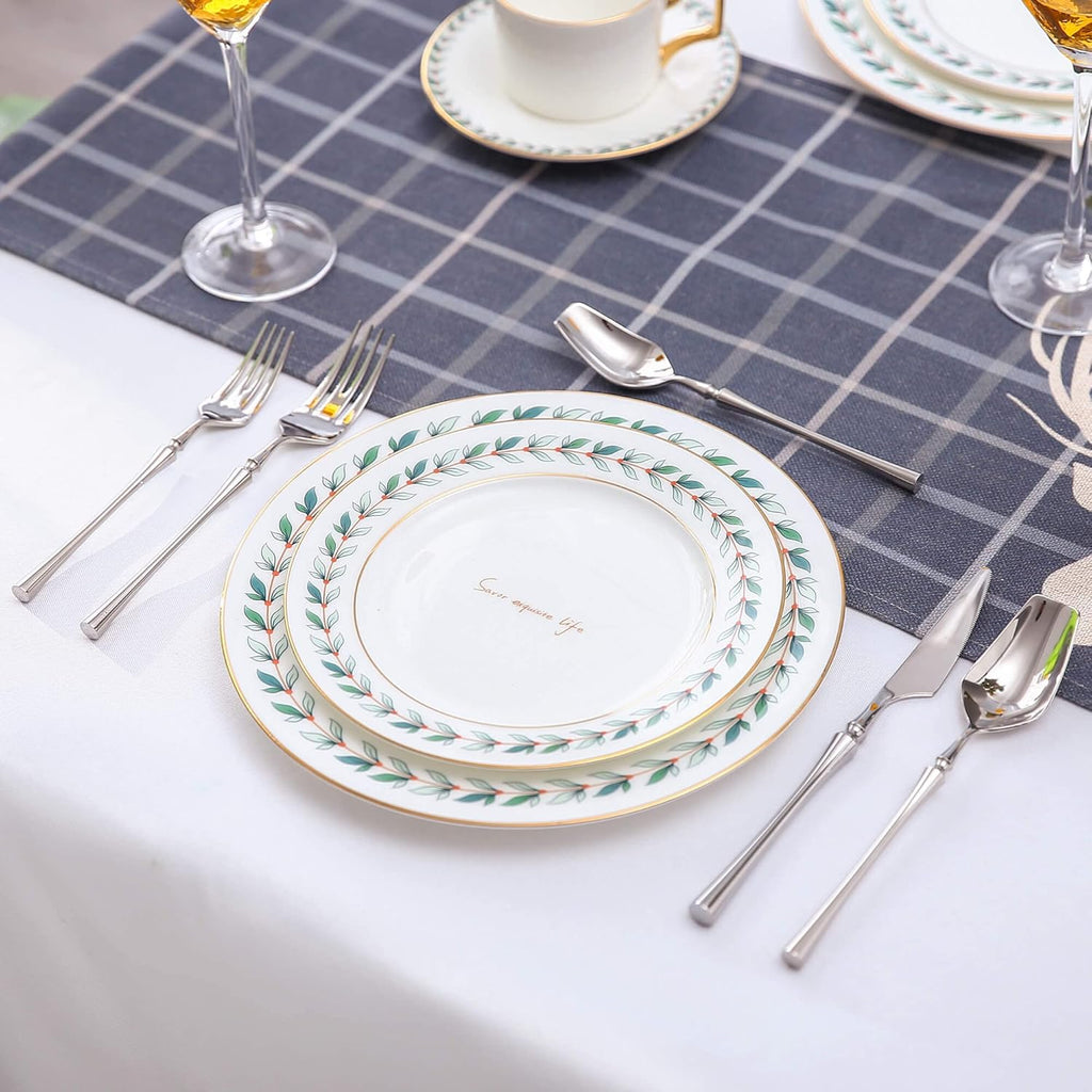 20-Piece Silverware Set for 4,Modern 18/10 Stainless Steel Flatware Set,Unique Rustic Cutlery Utensils Set