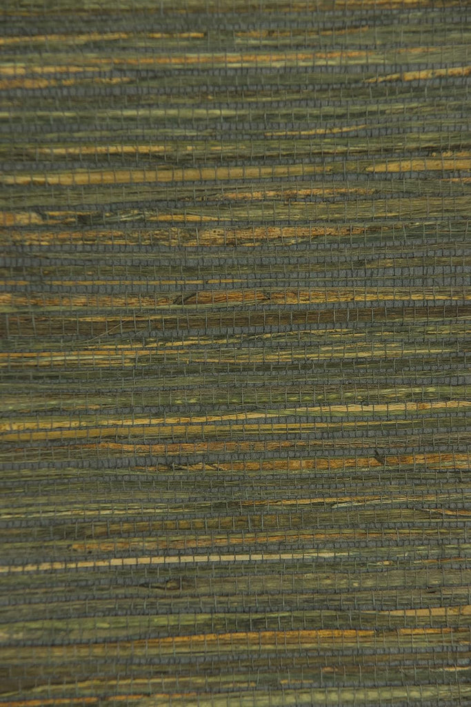 DTAZ-E8026 Rustic Grey Green Yellow Faux Runner Natural Grasscloth Wallpaper Roll 18 Ft X 36 in (5.5m X 91.5cm), 54
