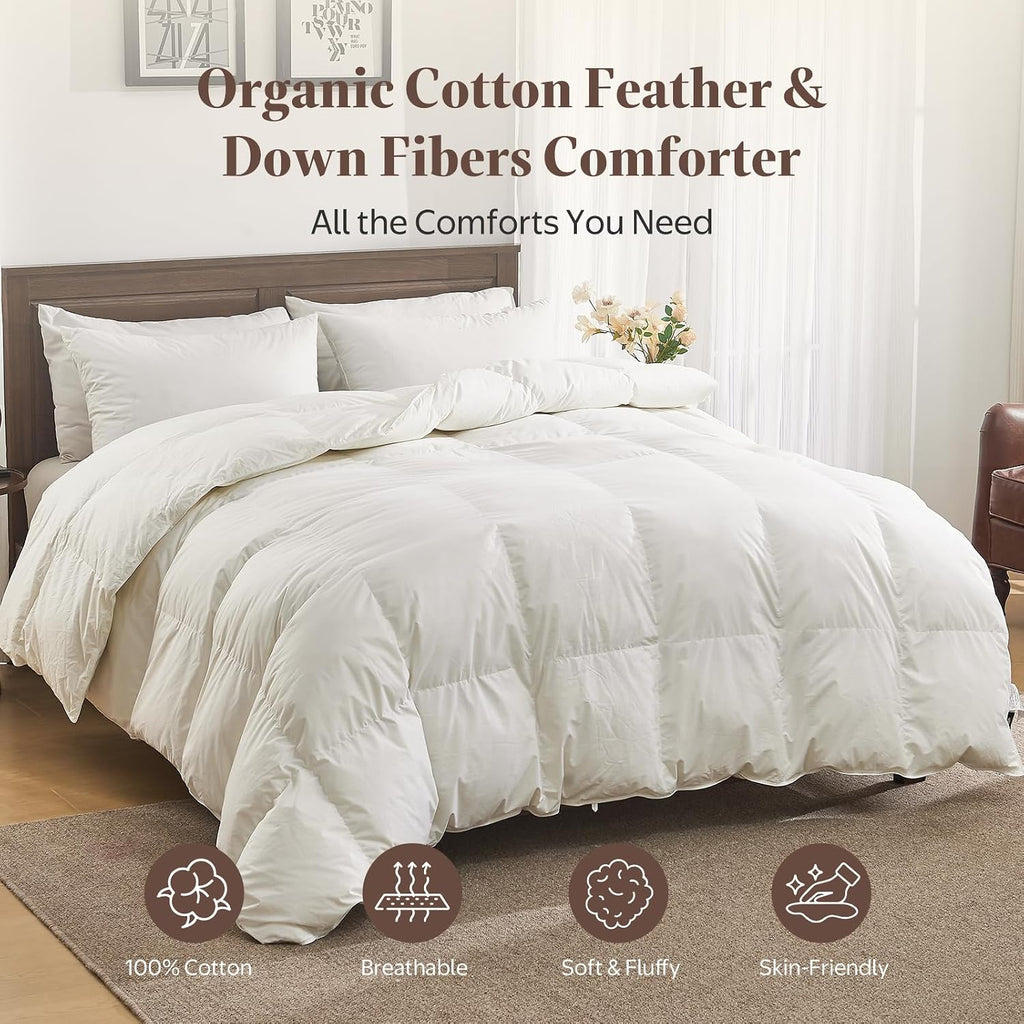Goose Feather Down Comforter Full, All Season Duvet Insert