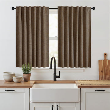 100% Blackout Polyester Textured Curtains (Set of 2 Panels)