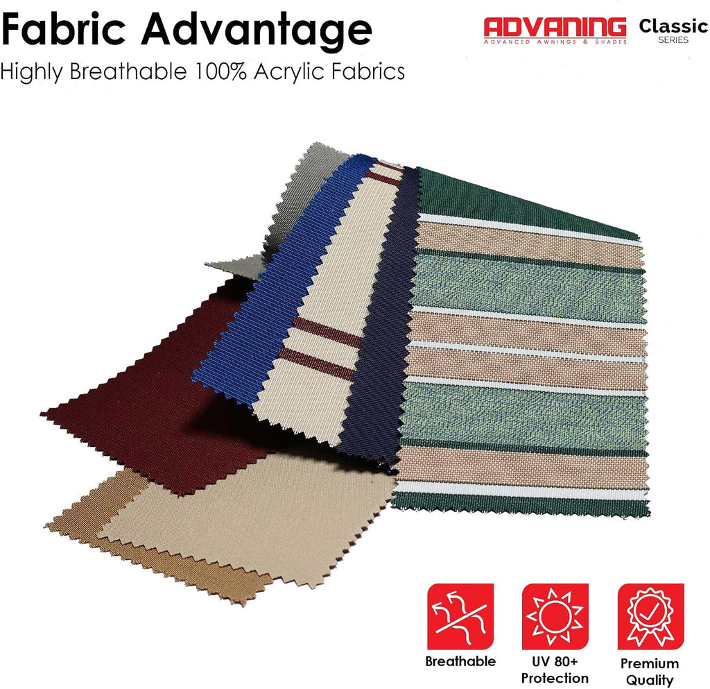 Classic Series 16'X10' Electric Retractable Awning, 100% Acrylic UV+ Sun Shade Canopy, Light Taupe (Solid)