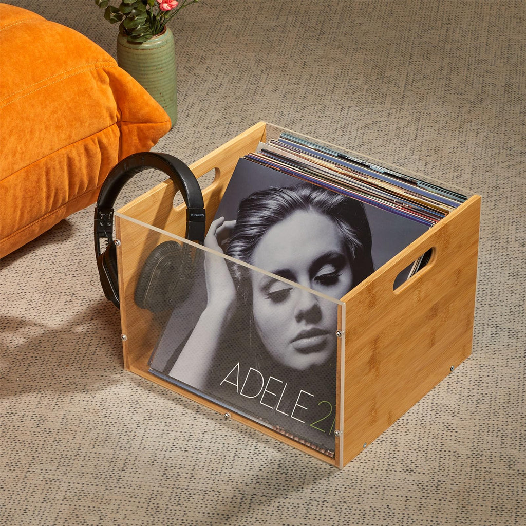 Vinyl Record Storage Crate, Visible Vinyl Record Holder