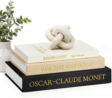Aesthetic Decorative Books, Set of 3 Linen Faux Book Boxes, Black | Stylish Storage Boxes Decor, Photo Organization