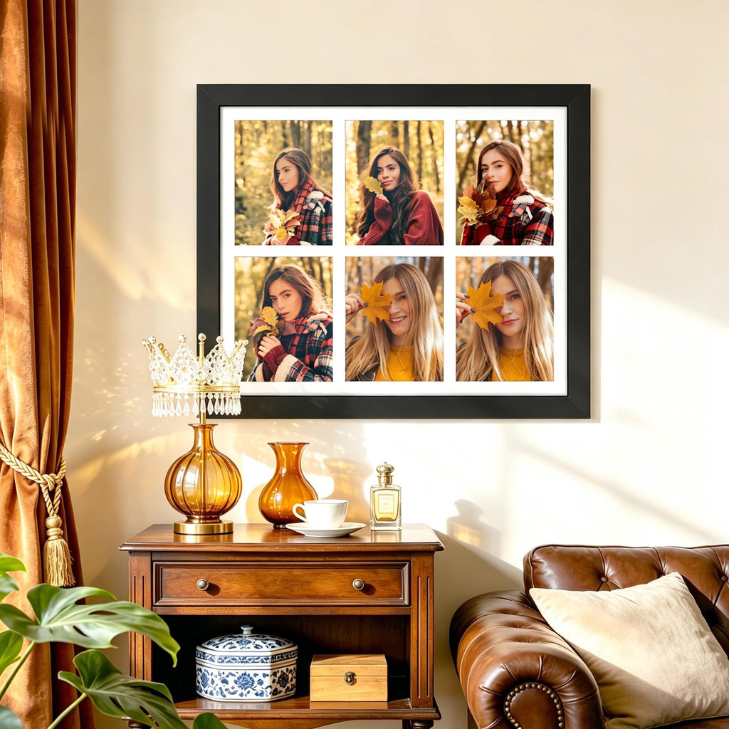 21.7x26.1 6 Opening Collage Frame For 6 8x10 Photos Black