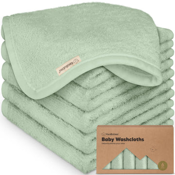 6-Pack Baby Washcloths, Soft Absorbent Washcloths for Face, Body(Pistachio)