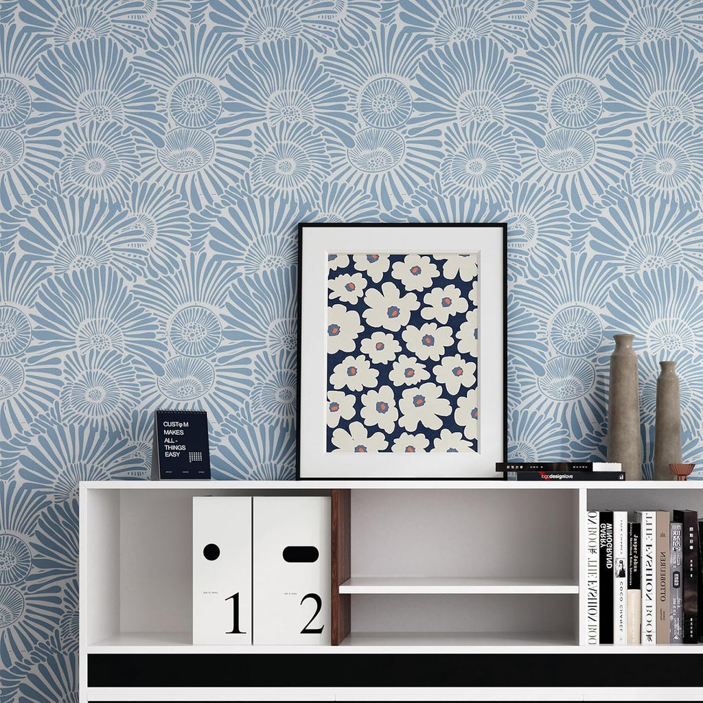 Wallpaper Peel and Stick Boho Blue and White Geometric Textured Wallpaper Peel and Stick Modern Vintage Blue Contact