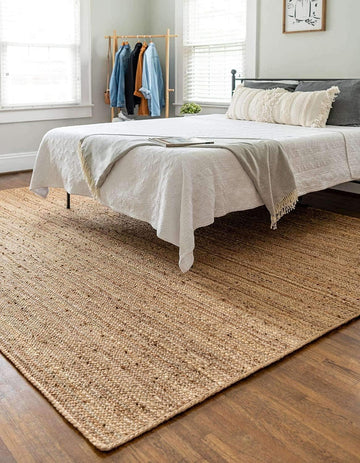 Jute Braided Area Rug, Handcrafted Traditional Farmhouse Carpet , Natural Home Décor, Eco-Friendly, 8 x 10 Feet